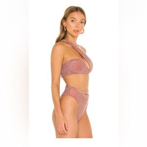 Lovewave x Revolve Dunja Bikini. New without tags. Pink shimmery size large.